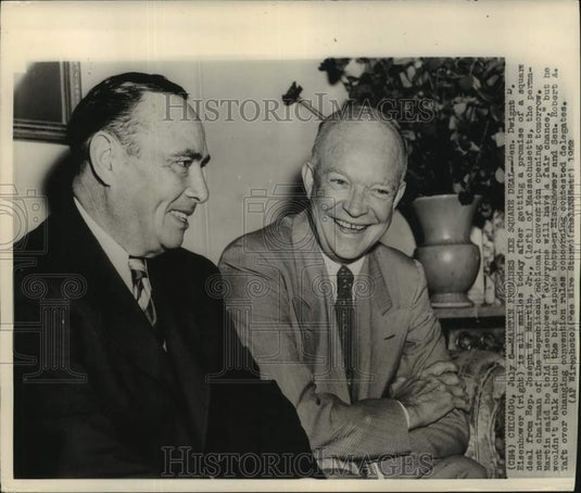 1958 Press Photo General Dwight D. Eisenhower & Representative Joseph W. Martin.