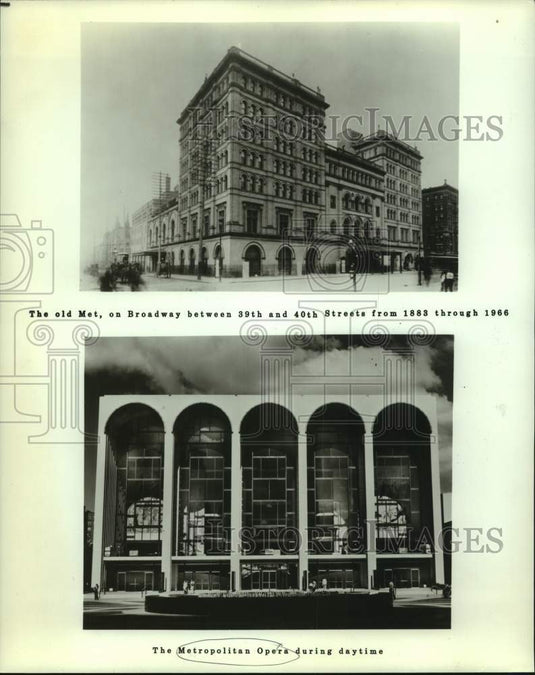 1985 Press Photo The Old & New Metropolitan Opera Houses, New York City