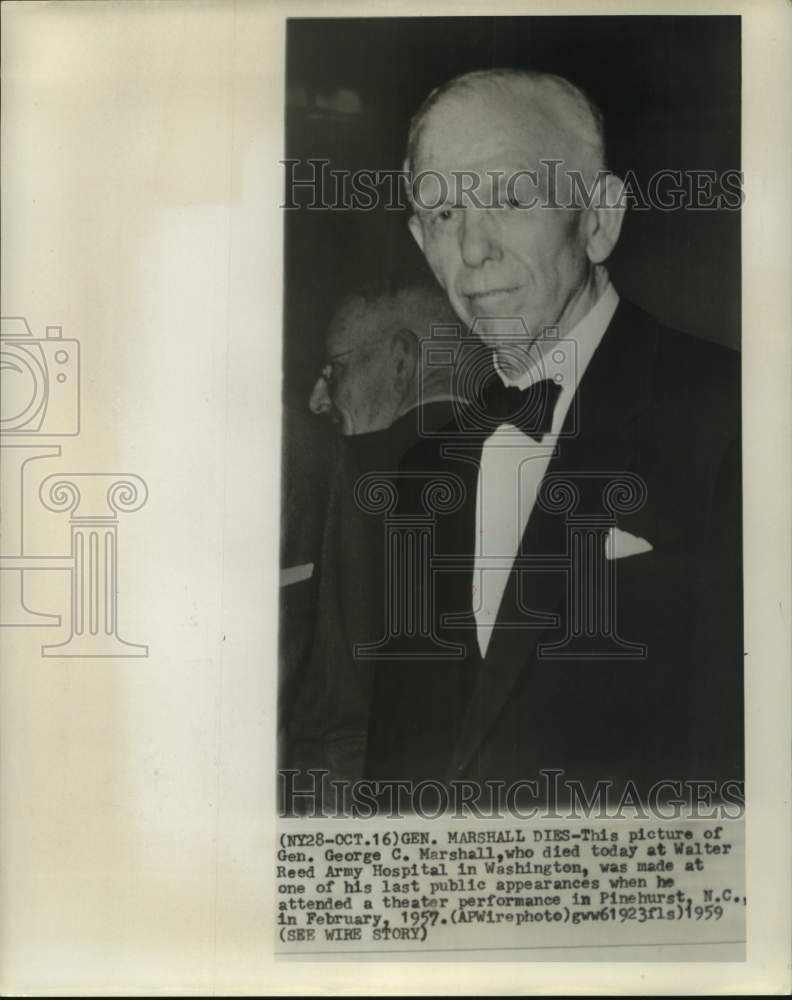 Load image into Gallery viewer, 1957 Press Photo General George C. Marshall in Pinehurst, North Carolina.
