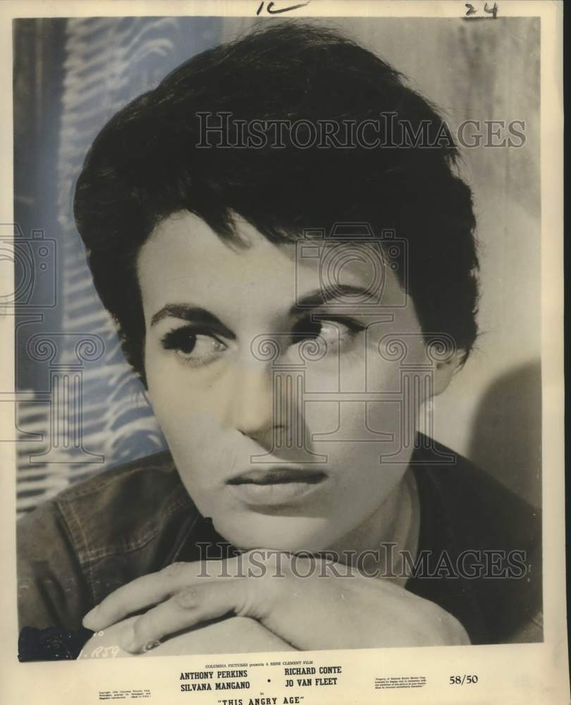 1958 Press Photo Silvana Mangano stars in &quot;This Angry Age.&quot; - nox34849- Historic Images