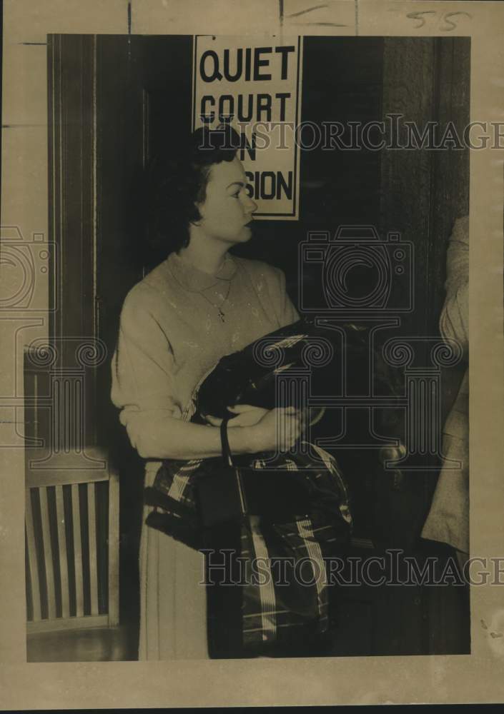 1957 Press Photo Witness in Tilotta Murder Investigation Amy Messina, Gretna