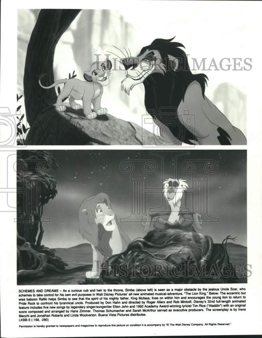 1994 Press Photo Scenes from "The Lion King" Animated Film - nox34994