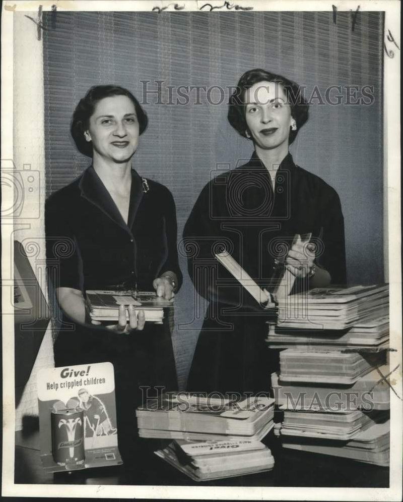 Load image into Gallery viewer, 1956 Press Photo Easter Seal Volunteers Mesdames James McCarter, Daniel Hayes
