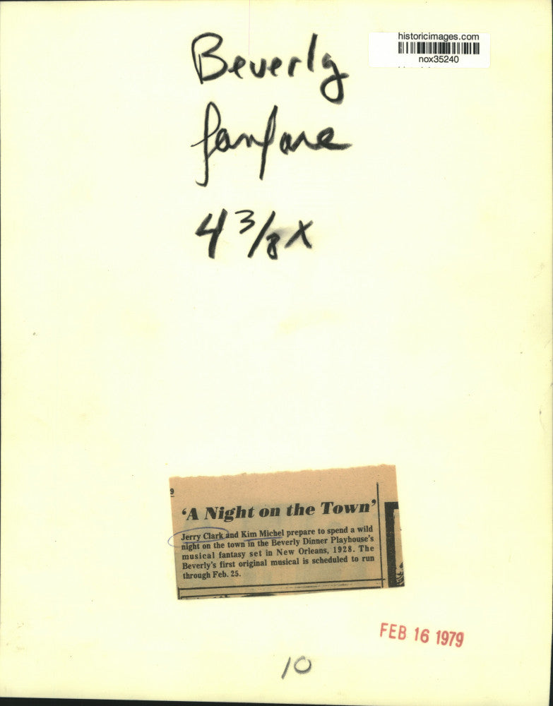 1979 Press Photo Actors Jerry Clark, Kim Michel in Play "A Night on the Town"