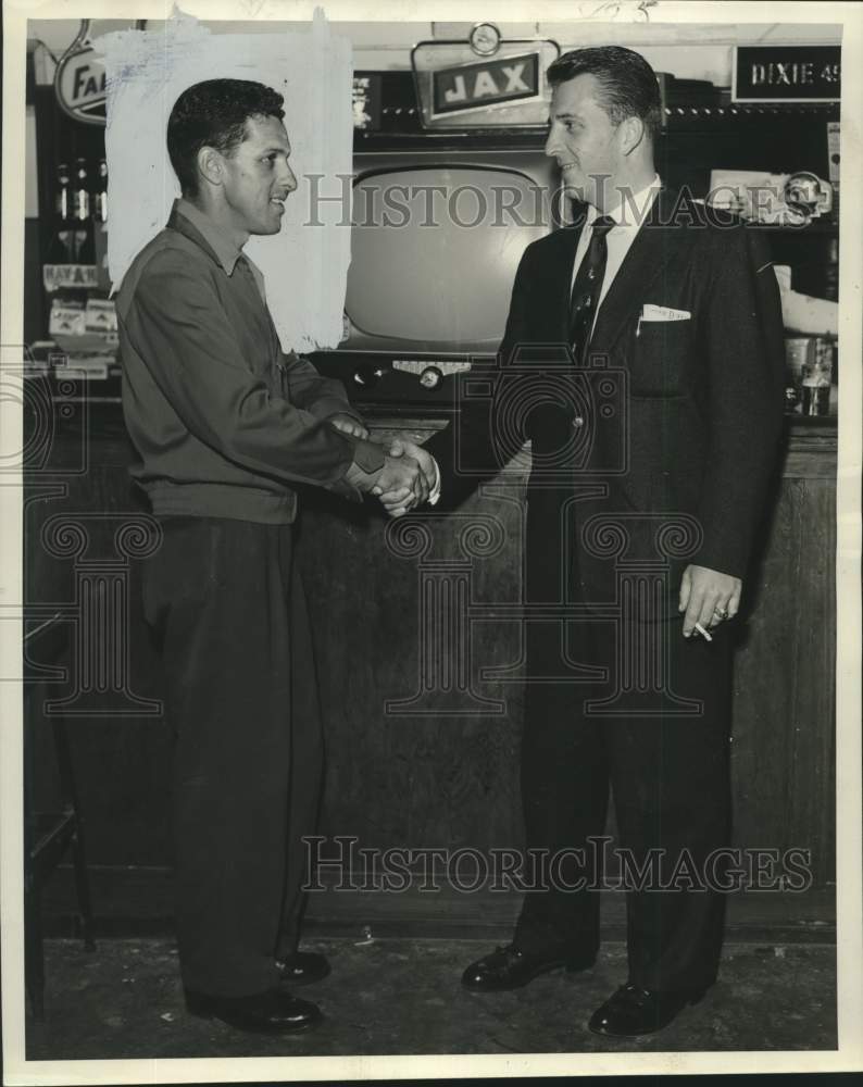 Load image into Gallery viewer, 1954 Press Photo Orleanian Ralph L. Mascaro Wins TV in Jax Contest - nox35335
