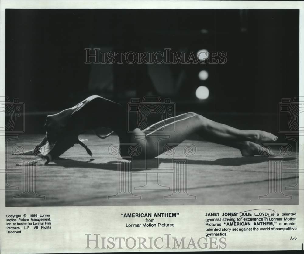 1986 Press Photo Julie Lloyd in a Lorimar Motion Picture "American Anthem."