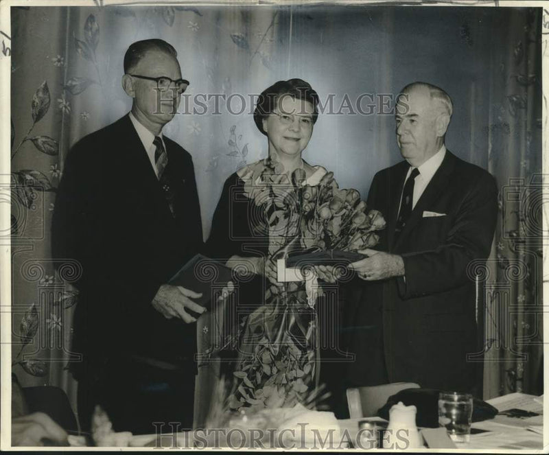 Load image into Gallery viewer, 1956 Press Photo Mrs. C.I. Jones &amp; Edgar E. Cayard named man &amp; woman of the year
