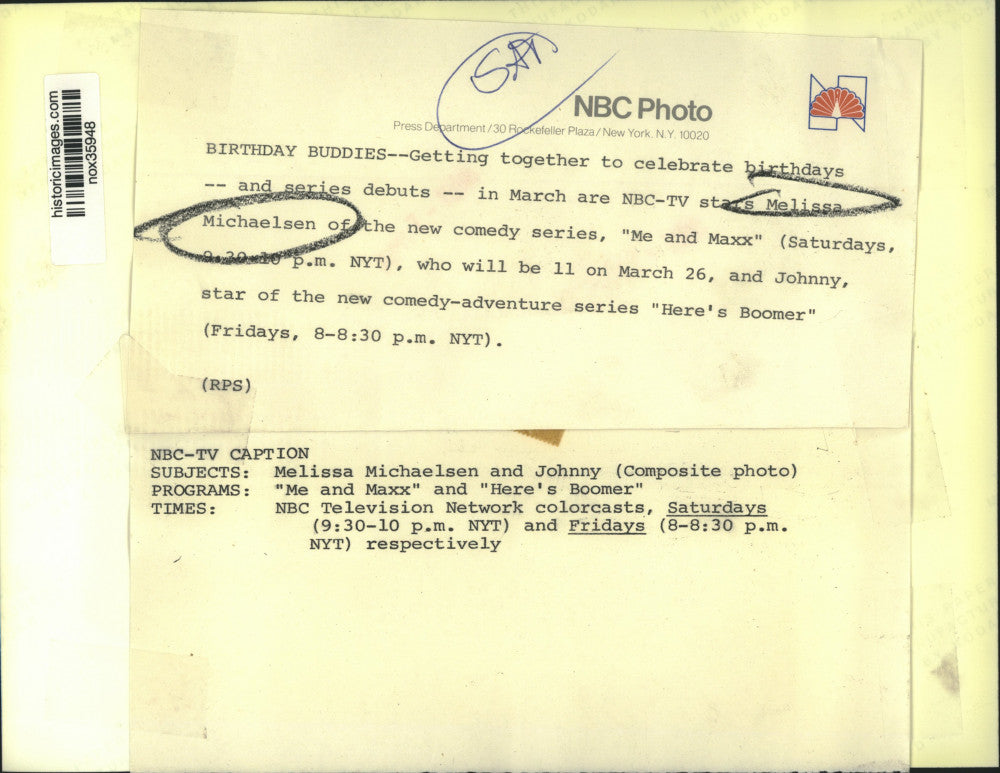 Press Photo "Me and Maxx" star Melissa Michaelsen & Johnny celebrate a birthday