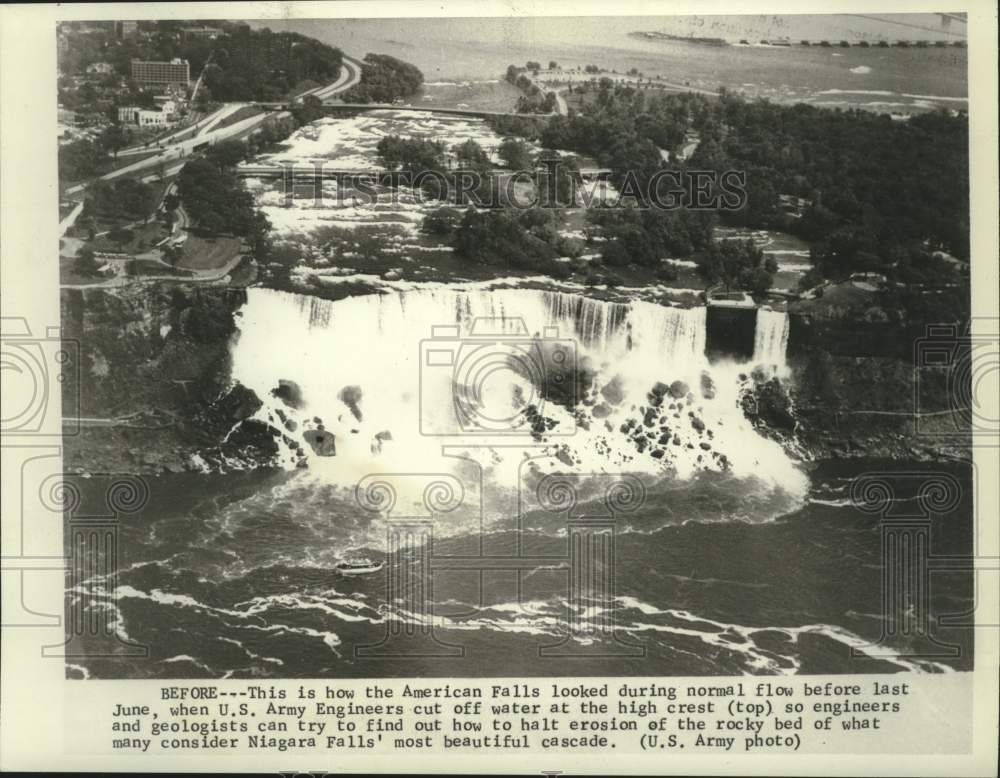 1969 Press Photo American Falls looked during normal flow before water cut off.