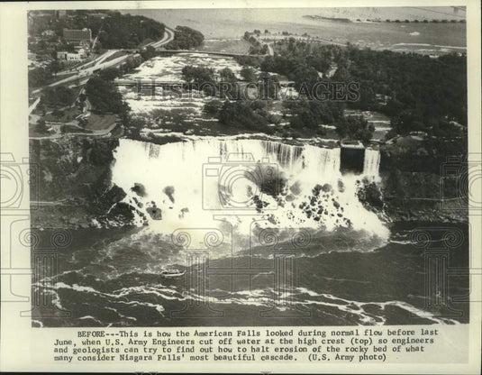1969 Press Photo American Falls looked during normal flow before water cut off.