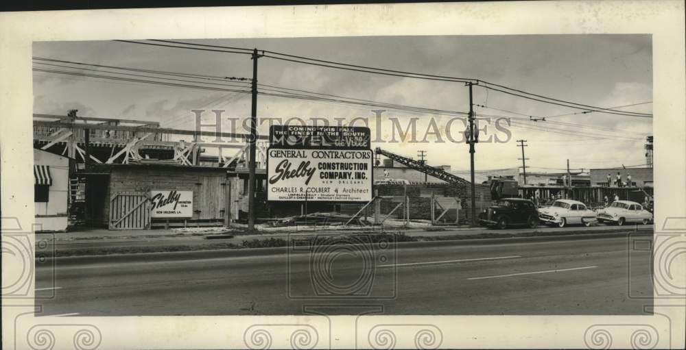 1954 Press Photo New Motel de Ville under Construction, New Orleans - nox36638