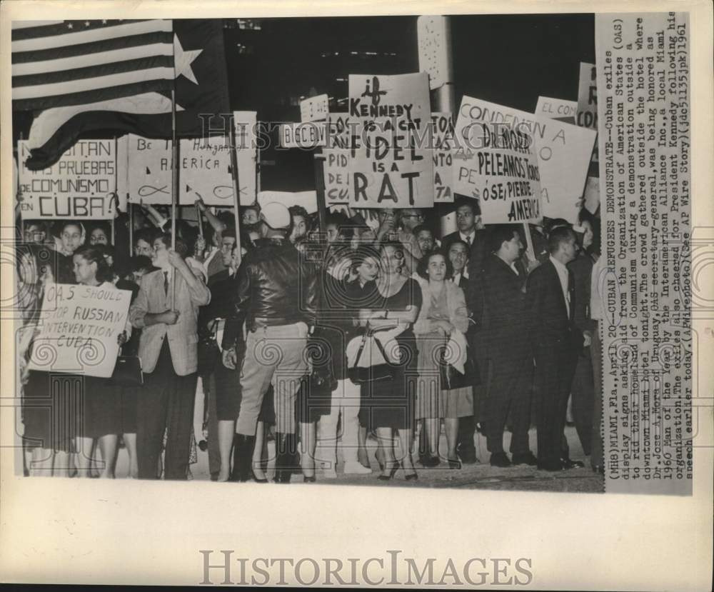 1961 Press Photo Cuban exiles ask for aid from Organization of American States.