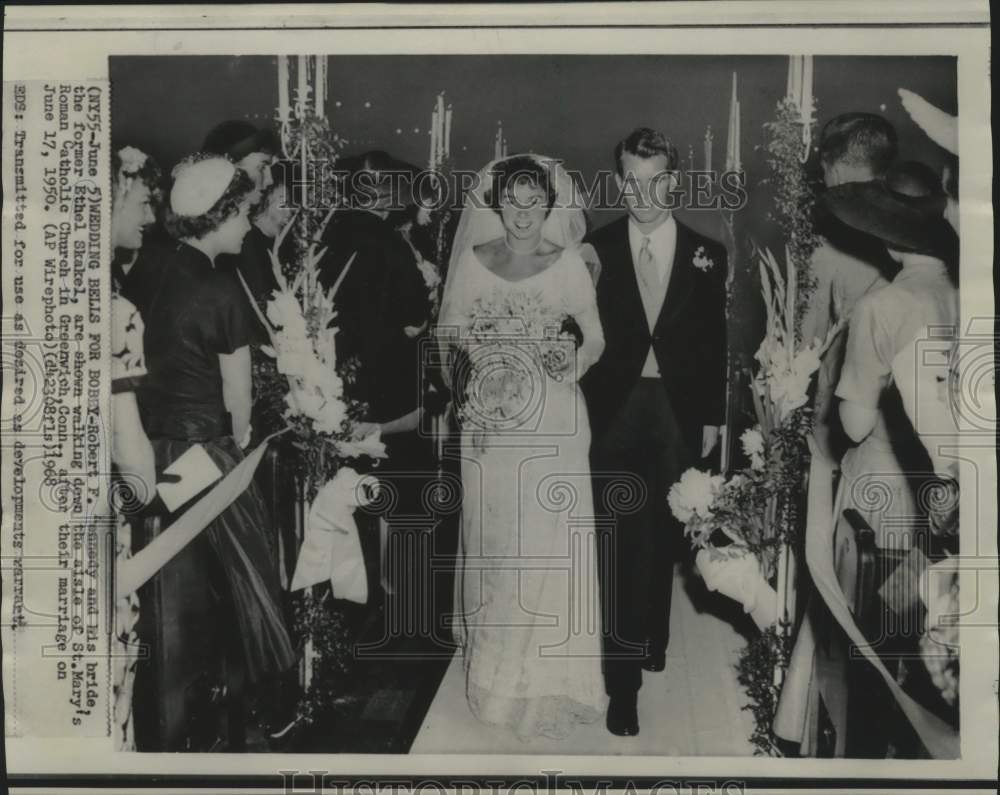 1968 Press Photo Robert F. &amp; Ethel Kennedy after Marriage on June 17, 1950- Historic Images