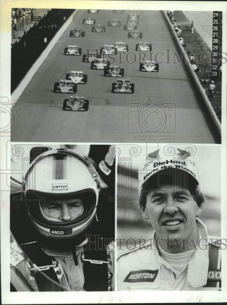 1982 Press Photo Indianapolis 500 competitors Bobby Unser &amp; Tom Sneva- Historic Images