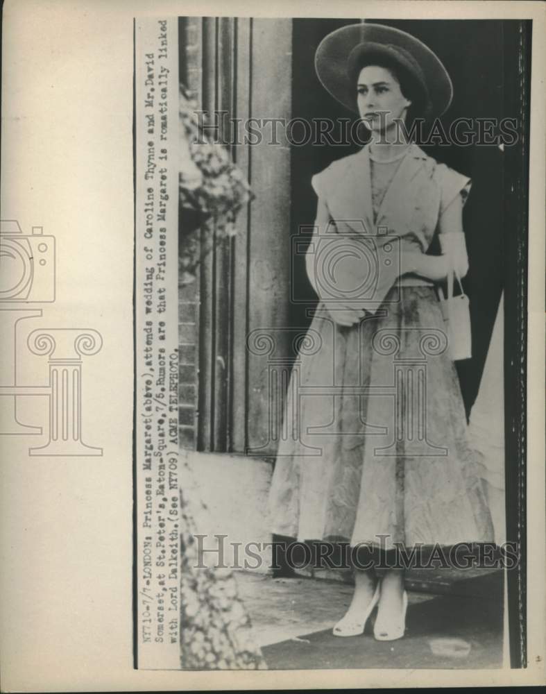 1950 Press Photo England&#39;s Princess Margaret Attends Wedding, London - nox37714- Historic Images