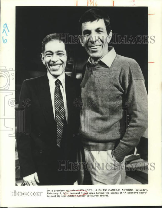 1985 Press Photo Leonard Nimoy at "Standby . . . Lights! Camera! Action!"- Historic Images