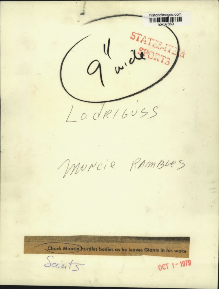 1979 Press Photo New Orleans Saints Footballer Chuck Muncie in Action