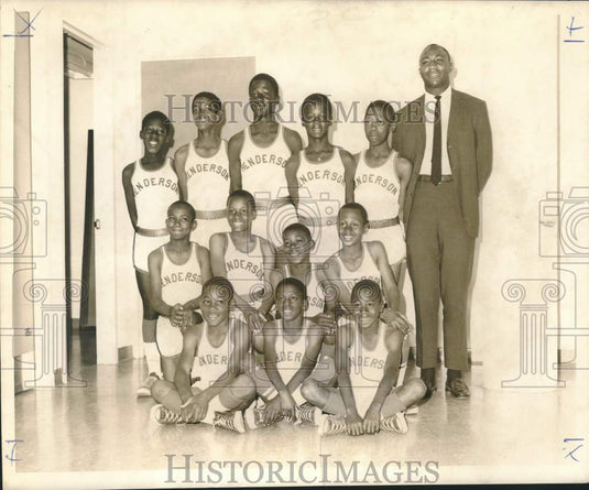 1968 Press Photo Henderson Elementary School Basketball Team, New Orleans