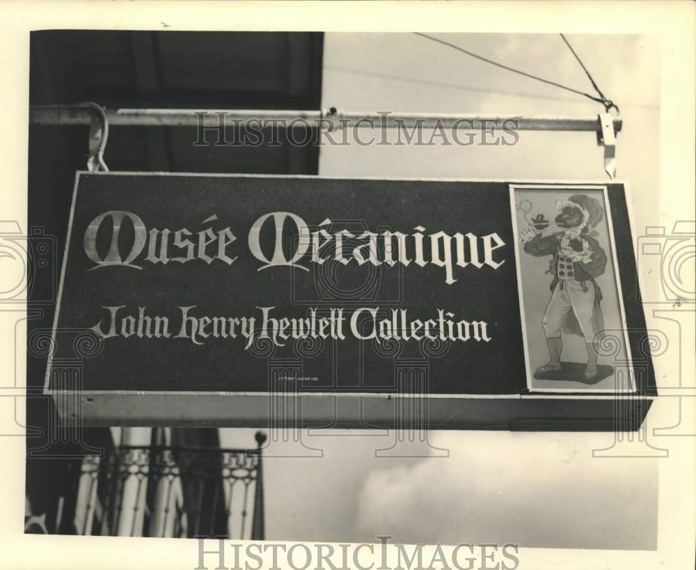 1938 Press Photo Marquee For Musee Mecanique, New Orleans - nox39875