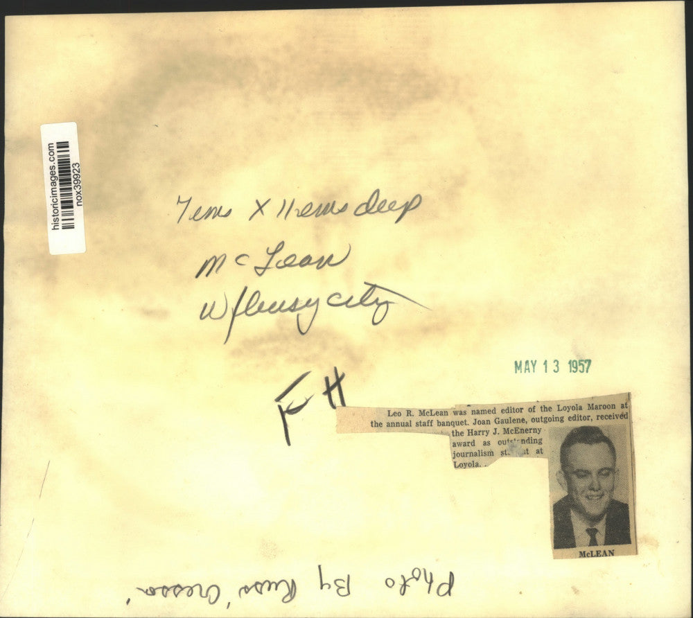 1957 Press Photo Loyola University Newspaper "The Maroon" Editor Leo R. McLean