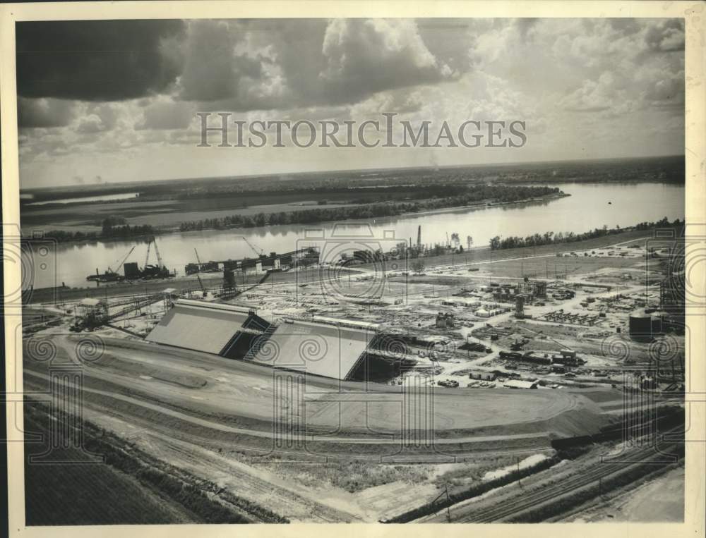 1957 Press Photo Ormet Corporation plant under construction near Baton Rouge.- Historic Images