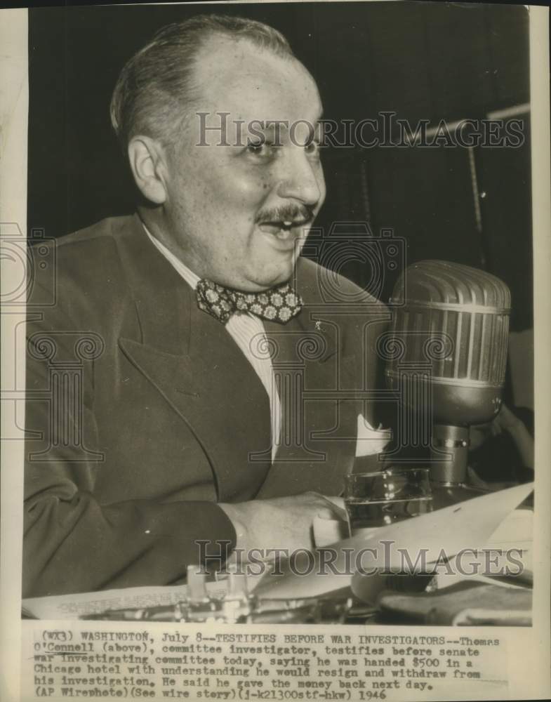 1946 Press Photo Thomas O'Connor Testifies before Senate Committee - nox40700