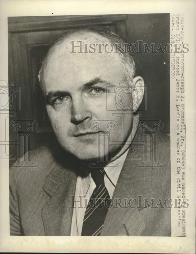 1948 Press Photo Civil Aeronautics Board Member Joseph J. O&#39;Connell Jr.