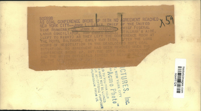 Load image into Gallery viewer, 1938 Press Photo Conference, Hotel Biltmore to negotiate end of soft coal strike
