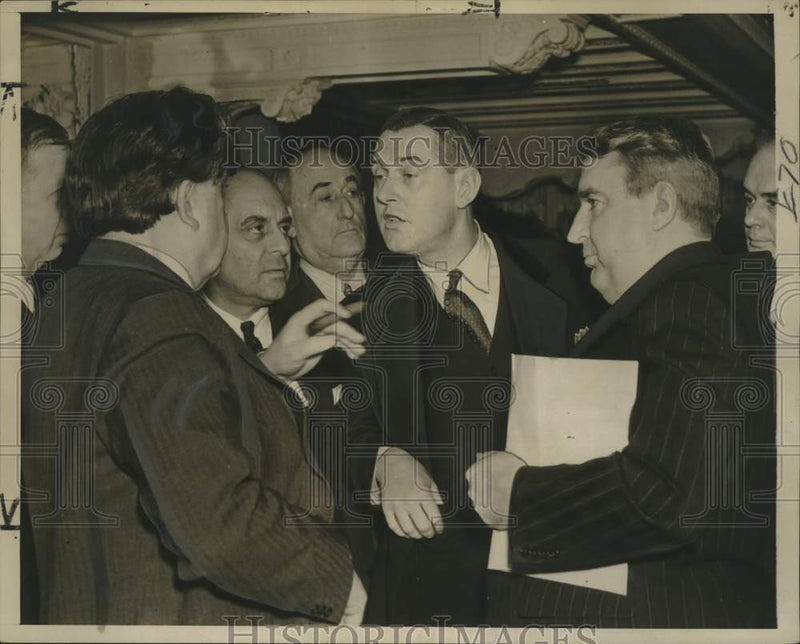 Load image into Gallery viewer, 1939 Press Photo John L. Lewis, John R. Steelman, and Charles O'Neill.
