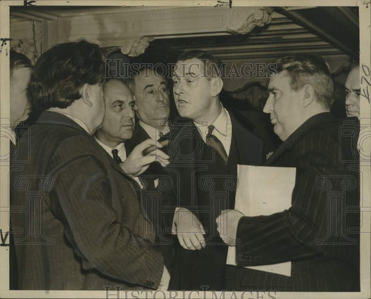 1939 Press Photo John L. Lewis, John R. Steelman, and Charles O'Neill.