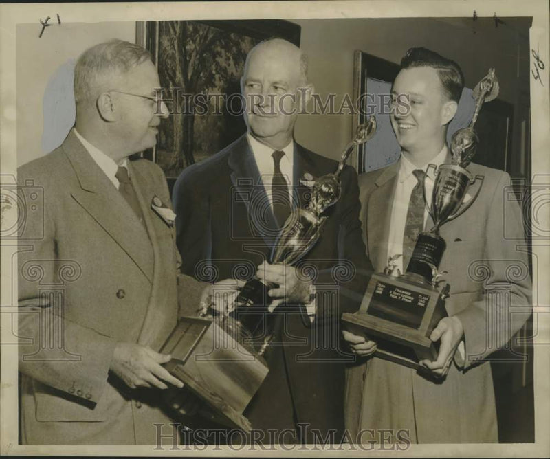 Load image into Gallery viewer, 1956 Press Photo Loyola University Almuni Endowment Fund Drive Awards Presented
