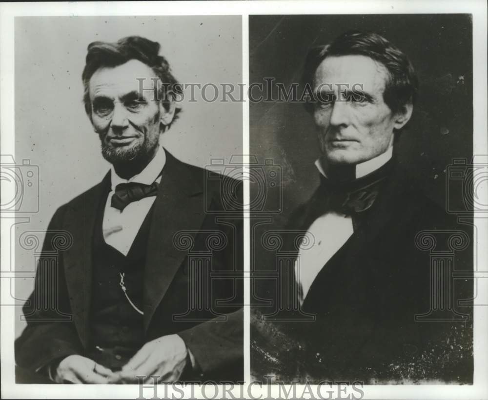 1990 Press Photo Civil War Presidents Abraham Lincoln &amp; Jefferson Davis