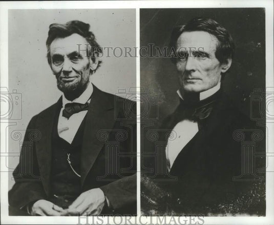 1990 Press Photo Civil War Presidents Abraham Lincoln & Jefferson Davis