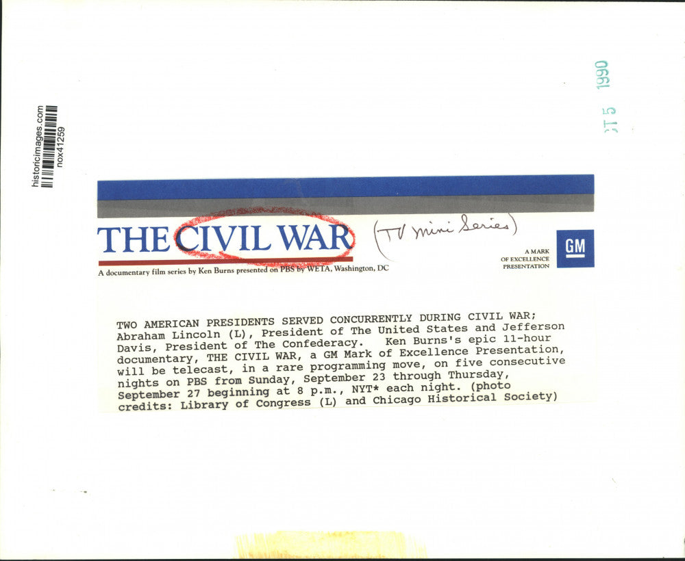 1990 Press Photo Civil War Presidents Abraham Lincoln &amp; Jefferson Davis