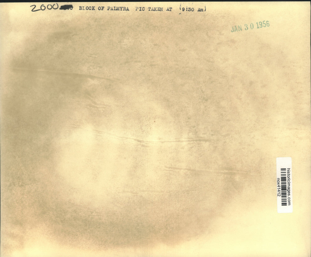 1956 Press Photo Cars line both sides of the street on the 2000 block of Palmyra