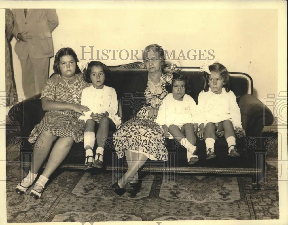 1933 Press Photo Mrs. Gerardo Machado with her daughter & grandchildren, PA