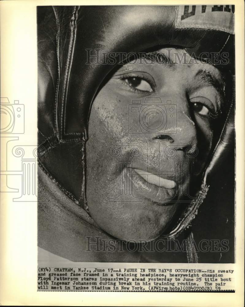 Load image into Gallery viewer, 1959 Press Photo Floyd Patterson in training getting ready for title bout soon.
