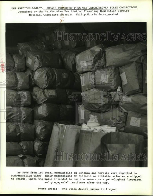 1985 Press Photo Jewish Deportees' Personal Belongings Stored in Prague