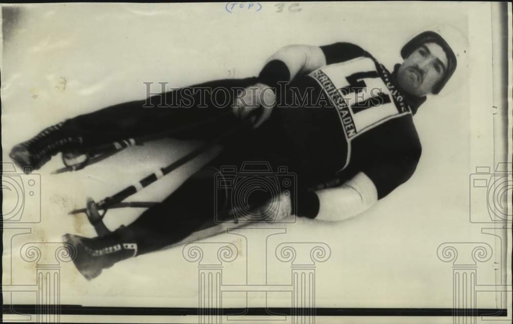 1969 Press Photo Sledder Stanislaw Paczka of Poland on West German Course- Historic Images