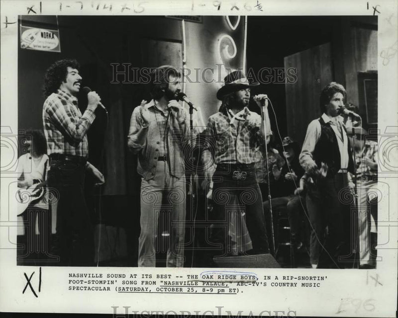 Load image into Gallery viewer, 1980 Press Photo The Oak Ridge Boys perform a country song on "Nashville Palace"
