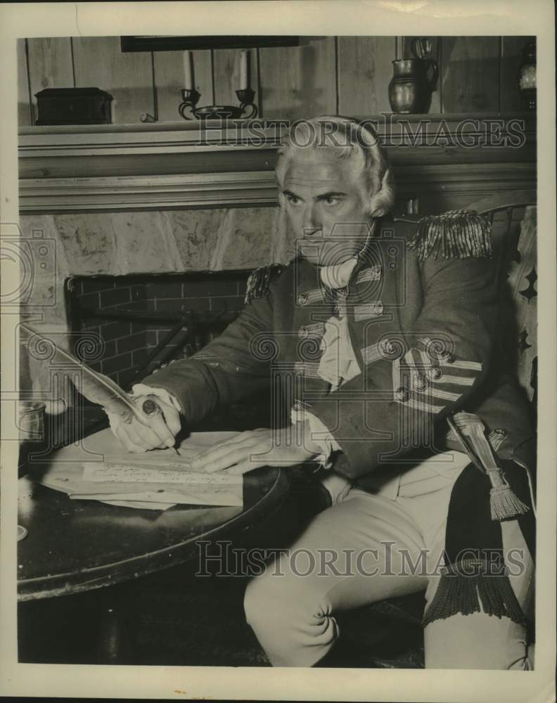 1955 Press Photo &quot;The Surrender of Cornwallis at Yorktown&quot; Actor Herbert Rudley- Historic Images