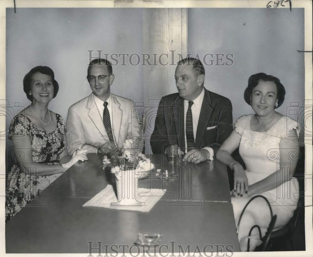 1957 Press Photo Mr. &amp; Mrs. Felix Lapeyre, Mr. &amp; Mrs. E.M. Rowley - nox44250- Historic Images