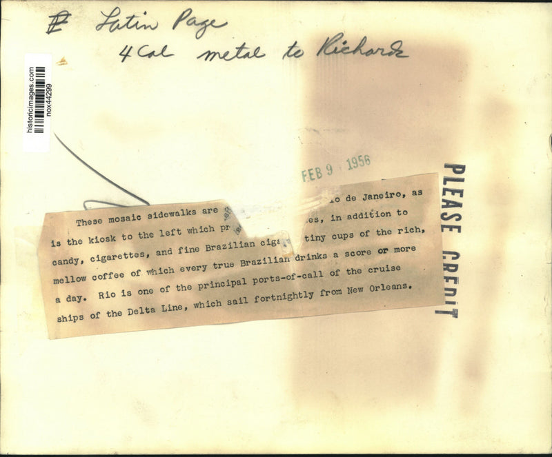 Load image into Gallery viewer, 1958 Press Photo Mosaic Sidewalks of Rio de Janeiro, Brazil - nox44299
