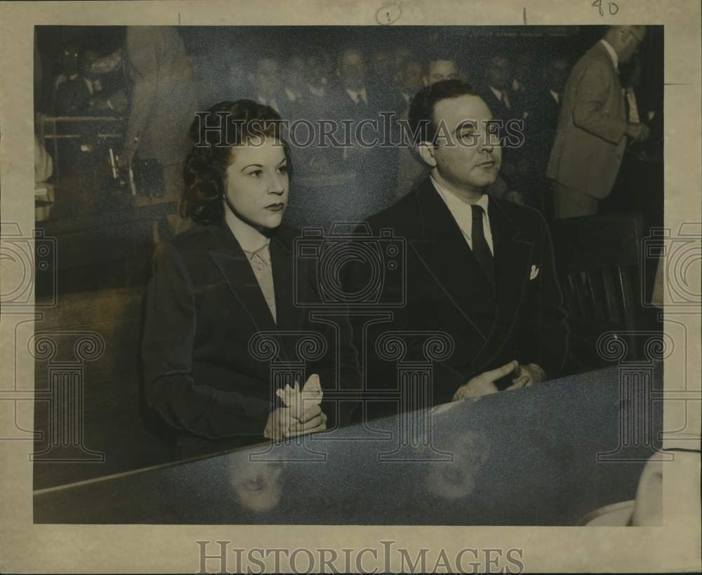 1950 Press Photo Caroline Cotta &amp; Carle Quartarare defendants in murder trial.- Historic Images