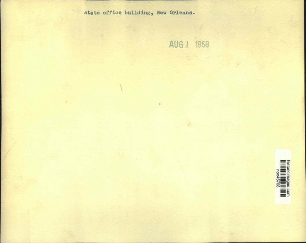 1958 Press Photo State Office Building in New Orleans - nox45708
