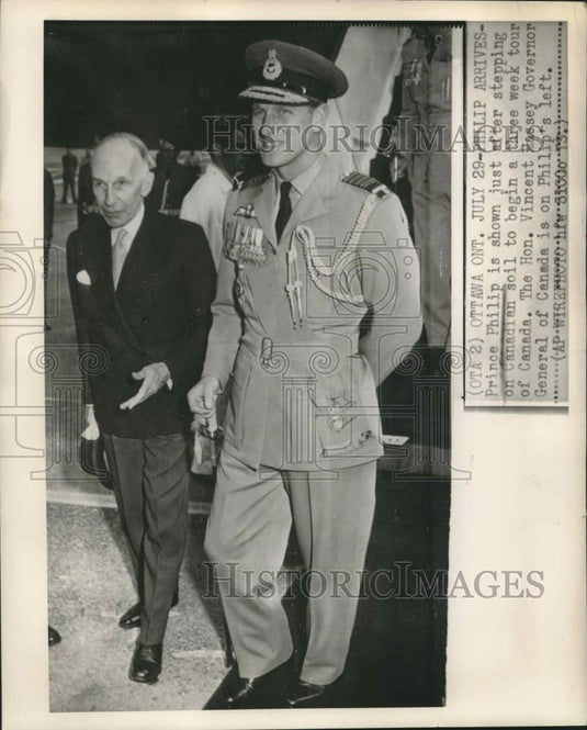 1954 Press Photo England's Prince Philip, Canada's Governor General, Ottawa- Historic Images