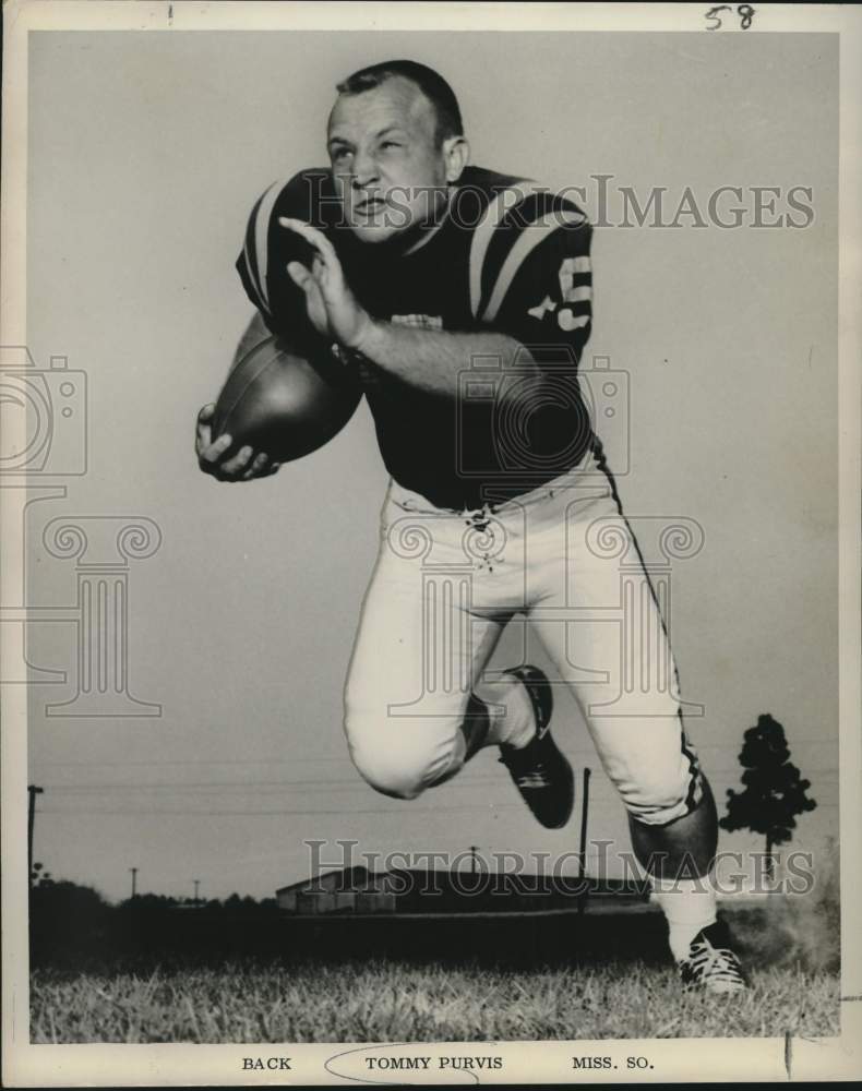 1967 Press Photo University of Southern Mississippi Football Player Tommy Purvis- Historic Images