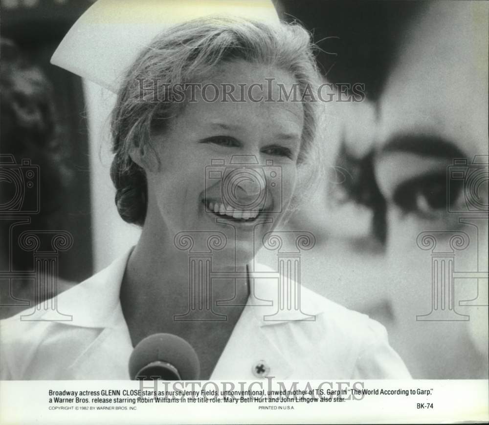 1982 Press Photo Glenn Close stars as a nurse in &quot;The World According to Garp&quot;- Historic Images