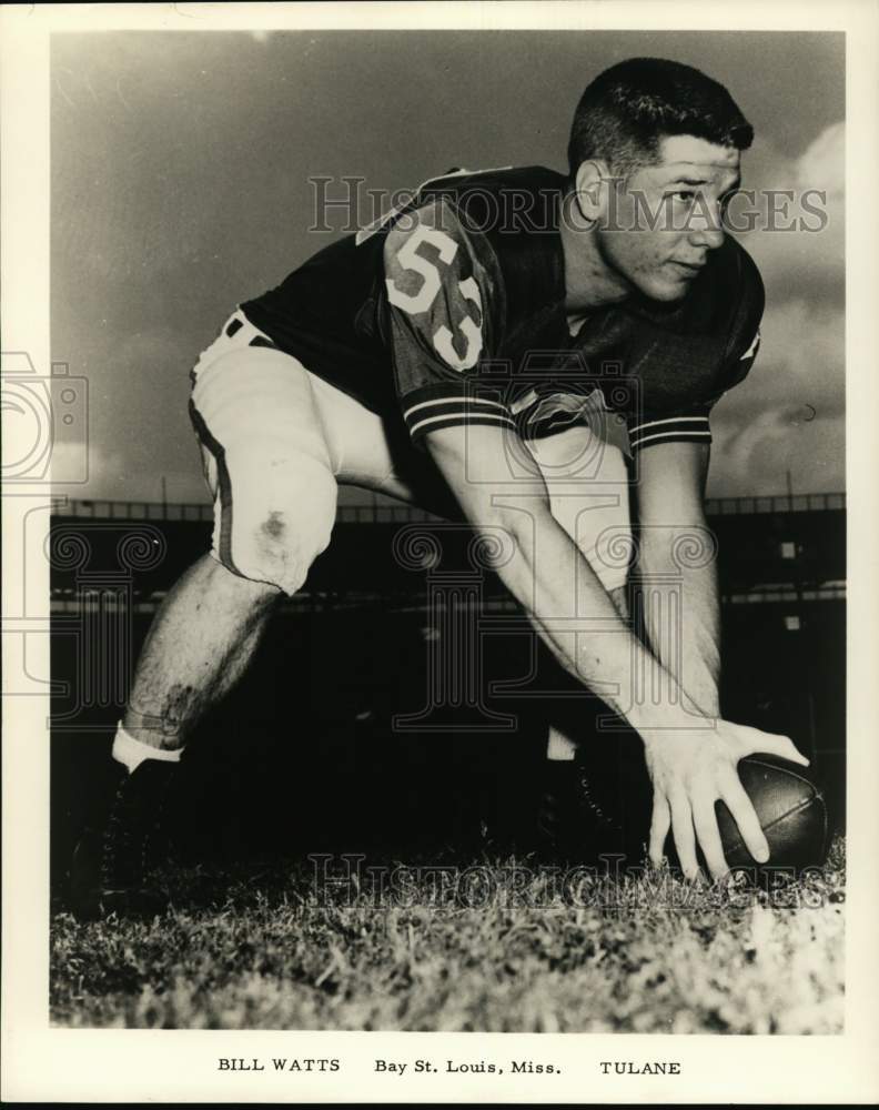 1967 Press Photo Tulane University Football Player Bill Watts - nox49079- Historic Images