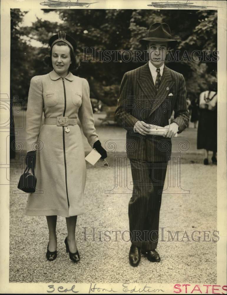 1938 Press Photo Alfred Gwynne Vanderbilt and Wife Manuela Hudson - nox50770- Historic Images